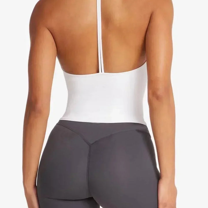 Women sexy halter halter fitness wear Yoga vest with chest pad Sports bra Sports shorts Yoga fitness clothing
