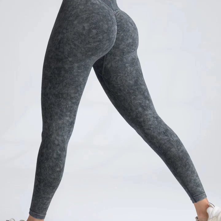 Sports High Waist Leggings Women V-back Waist Tights Stretchy Slim Yoga Fitness Set Seamless Short Sleeve Shorts and Pants Set