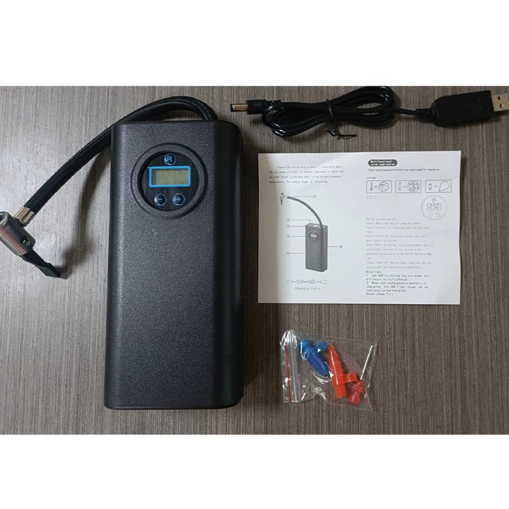 Electric Air Compressor Rechargeable High Precision Car Tyre Inflator LCD Display Portable Air Pump for 12V Motorcycle Bike Ball