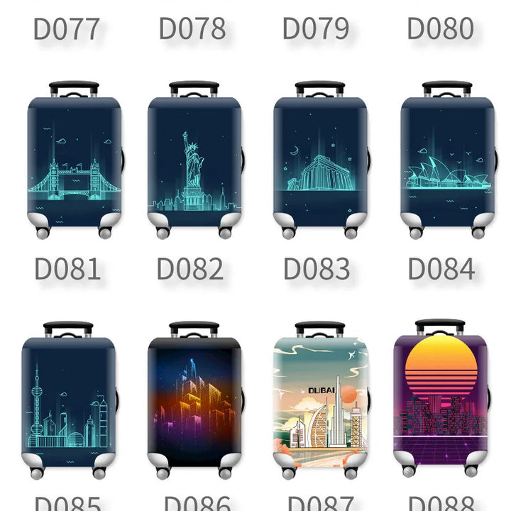 For18-32Inch Luggage Cover Elastic Suitcase Cover Full Body Print Suitcase Protective Case Suitcase Luggage Protector Dust Cover