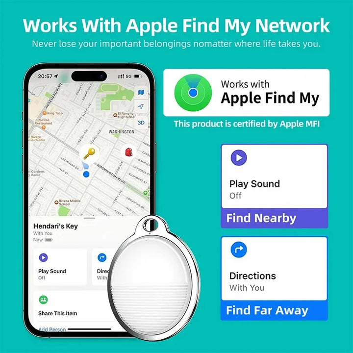 GPS Tracker For IOS Smart Bluetooth-compatible Mini GPS Locator Wallet Key Pets Finder Anti Lost Device Work with Find My APP