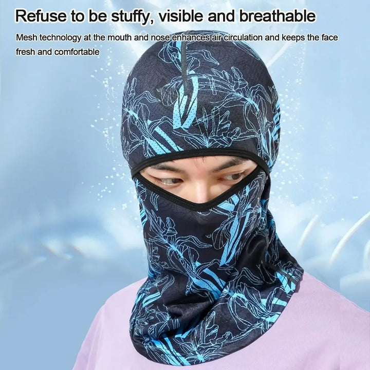 Summer Cool Balaclava Ice Silk Cycling Full Face Cap Sun Anti-UV Protection Sports Face Cover Headwear Bike Motorcycle Men's Hat