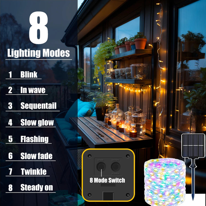 32m/22m/12m/7m IRILUCN Solar LED Light Outdoor Festoon Lamp Garden Light String Waterproof Christmas Garland Yard Decoration