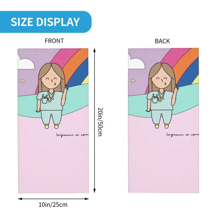 Custom Nursing Pattern Nurse Bandana Neck Gaiter for Ski Cycling Women Men Wrap Scarf Health Care Headband Warmer