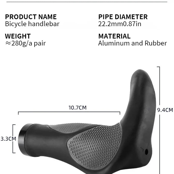 BUCKLOS Bike Handlebar Grips Ergonomics with Extended Bar Non-slip Rubber Bike Grips Durable MTB Cuffs Bicycle Accessories