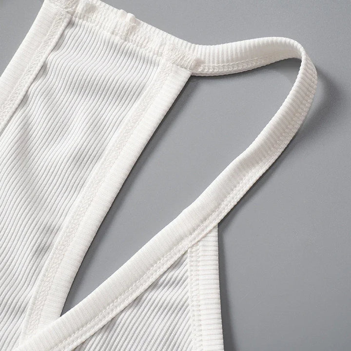 Abrini Sleeveless V Neck Ribbed Tank Top Spring Summer 2025 Women Clothes Casual Basic Top Black White Gray Camisloe Wholesale