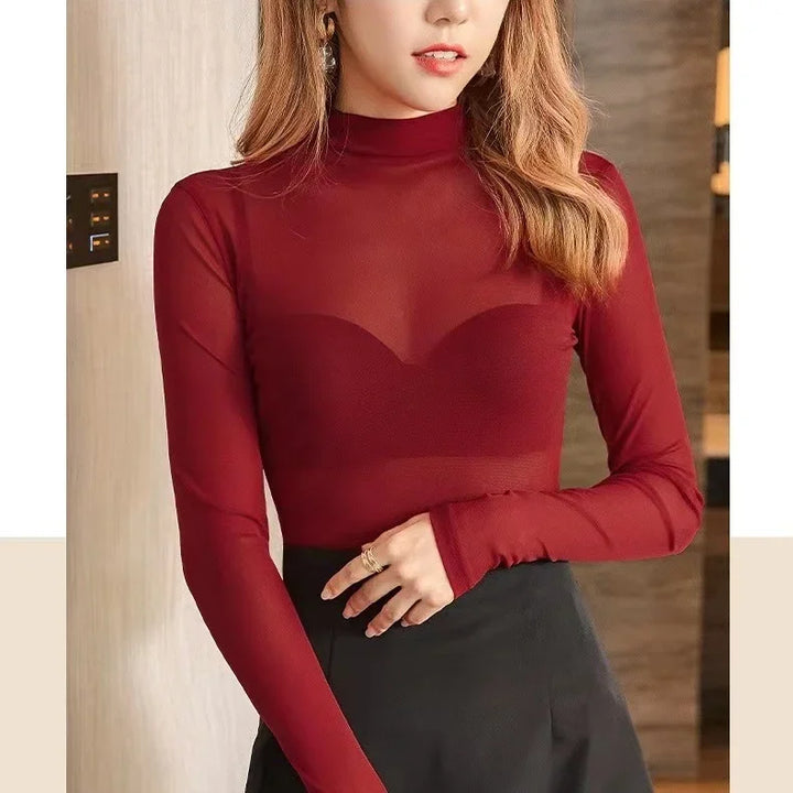 NEWJOINFUN Plus Size See Through Long Sleeve Black Bodysuits TOPS for Women Sheer Lingerie Sexy Nightclub Party summer Clothing