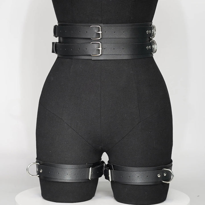 Women's Sexy Trend Punk Belts Casual Wild Leather Waist to Leg Belt Bondage Leg Harness Gothic garter Belts Clothing Accessories