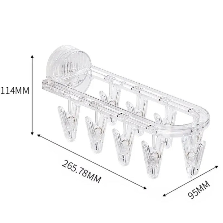 1pc Bathroom Suction Cup Drying Rack Folding Socks Drying Rack Household Clothes Rack Multi Clip Drying Socks Artifact