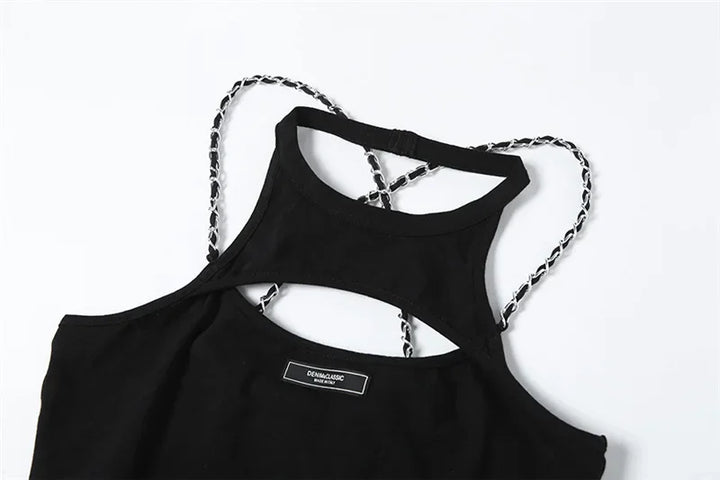 Hollow Out Sexy Bodysuit Lingerie Black Off Shoulder Bustier Hanging Neck Body Feminino Sleeveless Fashion Trends Women Clothing