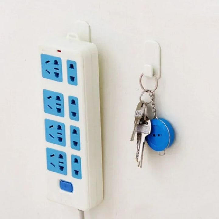 2Pairs Multi-Purpose Storage Holder Hanging Hooks for TV Air Conditioner Remote Control Room Organizer Plastic Sticky Hooks