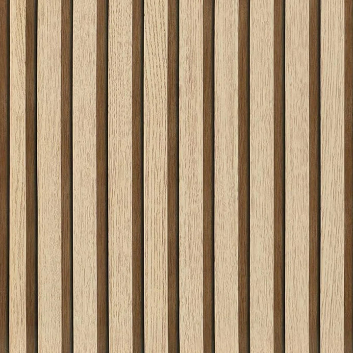 Brown pvc grille wood grain peeling imitation wood wallpaper self-adhesive detachable bedroom living room striped contact paper