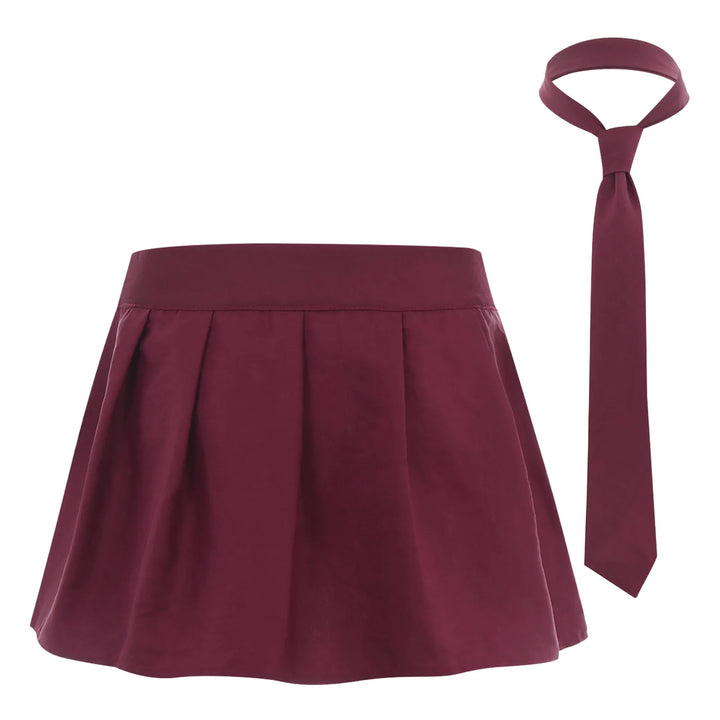 Womens Adult Japanese Schoolgirls Uniform Mini Skirts Cosplay Costume y2k Clothes Fancy Dress Outfit Pleated Skirt with Necktie
