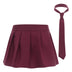 Womens Adult Japanese Schoolgirls Uniform Mini Skirts Cosplay Costume y2k Clothes Fancy Dress Outfit Pleated Skirt with Necktie