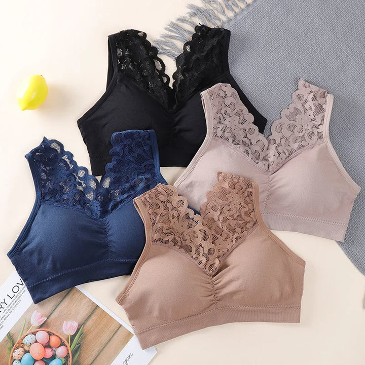 Bras For Women Plus Size Push Up Bra Sexy Lace Underwear Sleep XL XXL Bralette Seamless Vest With Pad Underwear Top BH