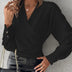 Sexy V Neck Long Sleeve Shirts Blouses Office Ladies Spring Summer Fashion Elegant Solid White Blouse For Women 2025 Female Tops
