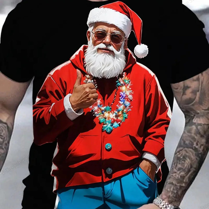 Funny Santa Claus 3d Print Tshirt Men Women Fashion T-shirt Christmas Graphic T Shirt Short Sleeve Tops Tees Summer Top New Year