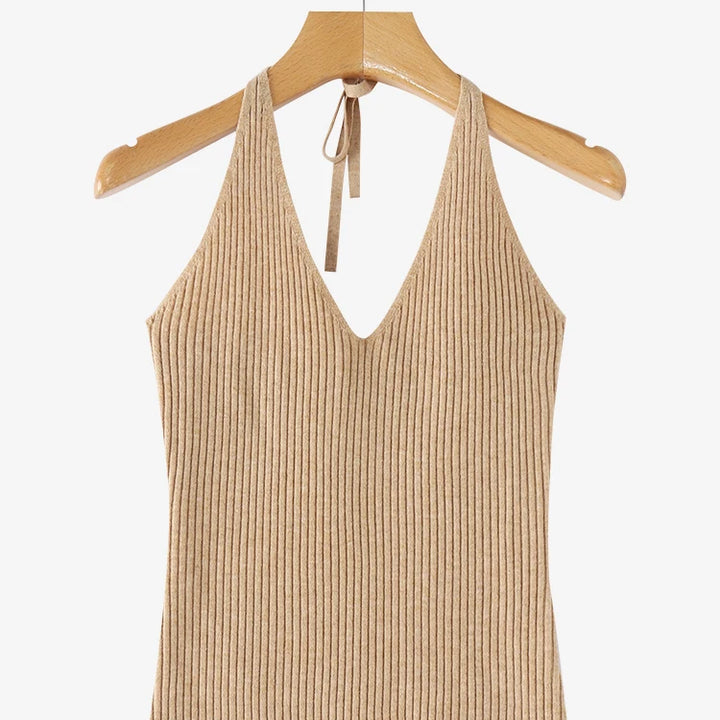 2024 ZANZEA Women Sexy V Neck Sleeveless Tanks Halter Knitted Tops Fashion Off Shoulder Sweater Vest Vintage Solid Basic Camis