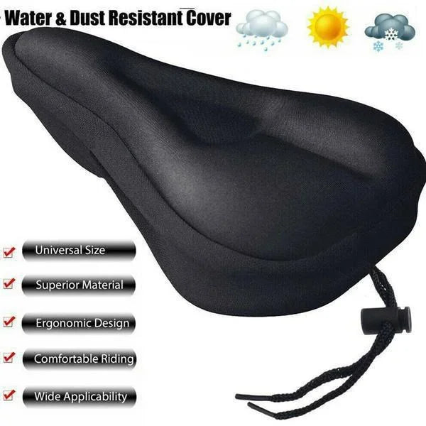 Bicycle Saddle 3D Bike Seat Cover Padded Wide Gel Soft Pad Exercise Bike Seat Cushion Wide Foam Mountain Bicycle Seat Cushion