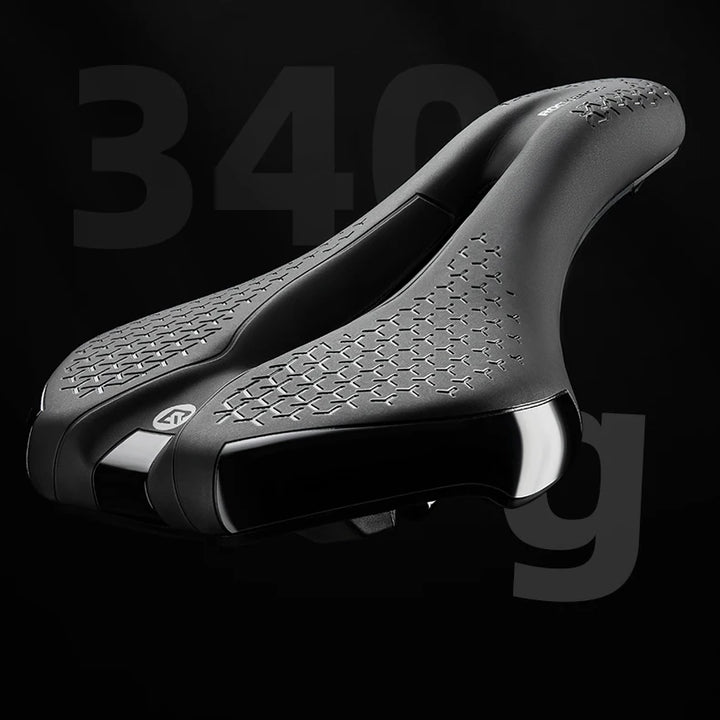 ROCKBROS Bicycle Saddle Hollow Breathable Shockproof Cycling Seat PU Non-Slip Leather Cushion Lightweight MTB Road Bike Saddle