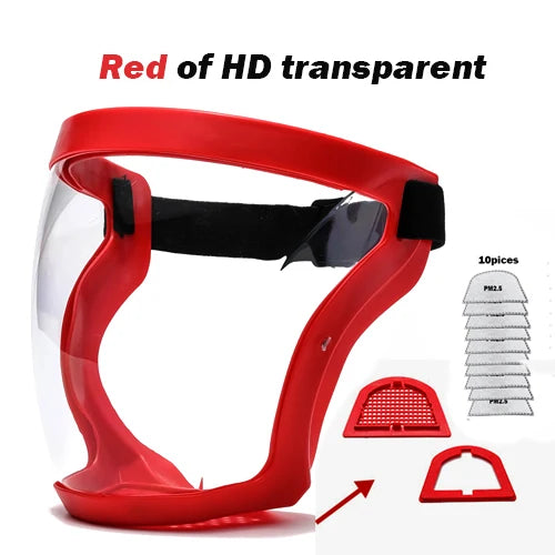 Mask Face Shield Glasses HD TP Super Protective Anti-fog Full Face Shield Head Covering Reusable Kitchen Security Protection New