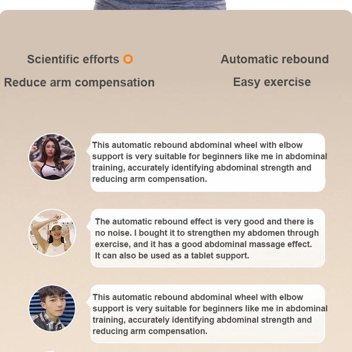 Elbow Support Abdominal Wheel  Muscle Training Home Fitness Exercise Equipment Double Wheeled Automatic Rebound