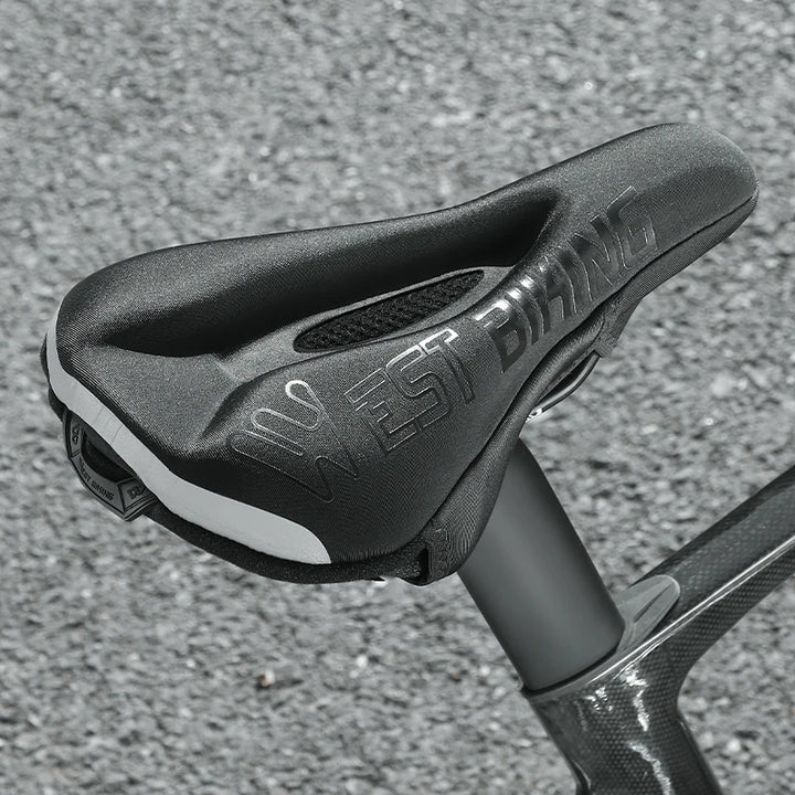 WEST BIKING Comfortable Bicycle Saddle Cover Breathable Rebound Silicone Foam Bike Seat Cover With Rain Cover Bike Accessories