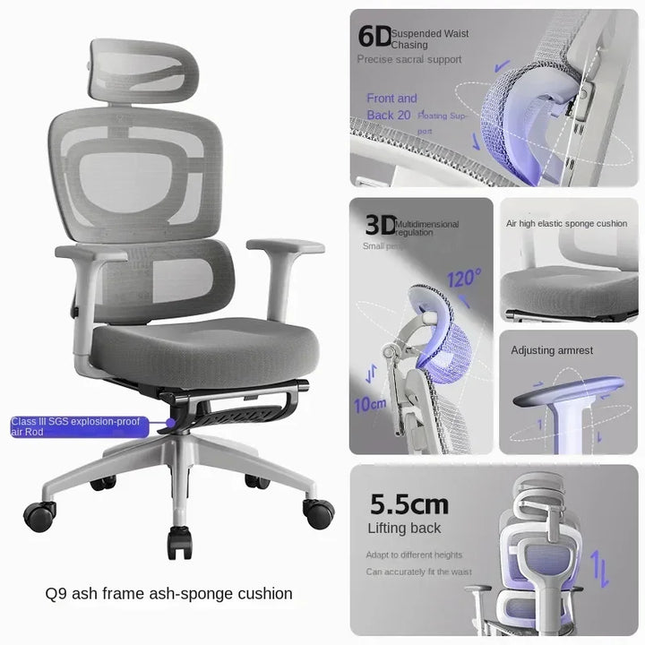 Comfortable Ergonomic Office Chair with Adjustable Height and Lumbar Support for Long Sitting Hours and Gaming