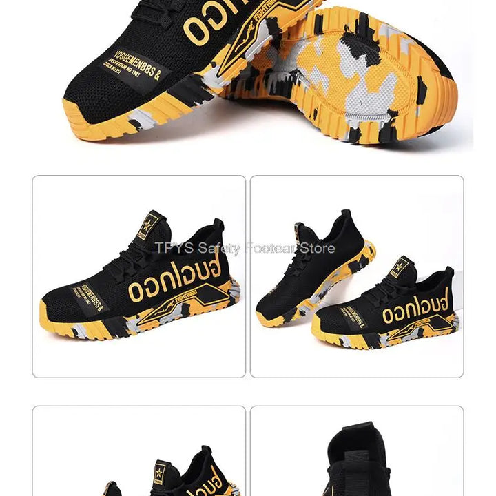Lightweight Steel Toe Safety Shoes Men Anti-puncture Work Shoes Men Breathable Industrial Shoes Indestructible Work Safety Boots