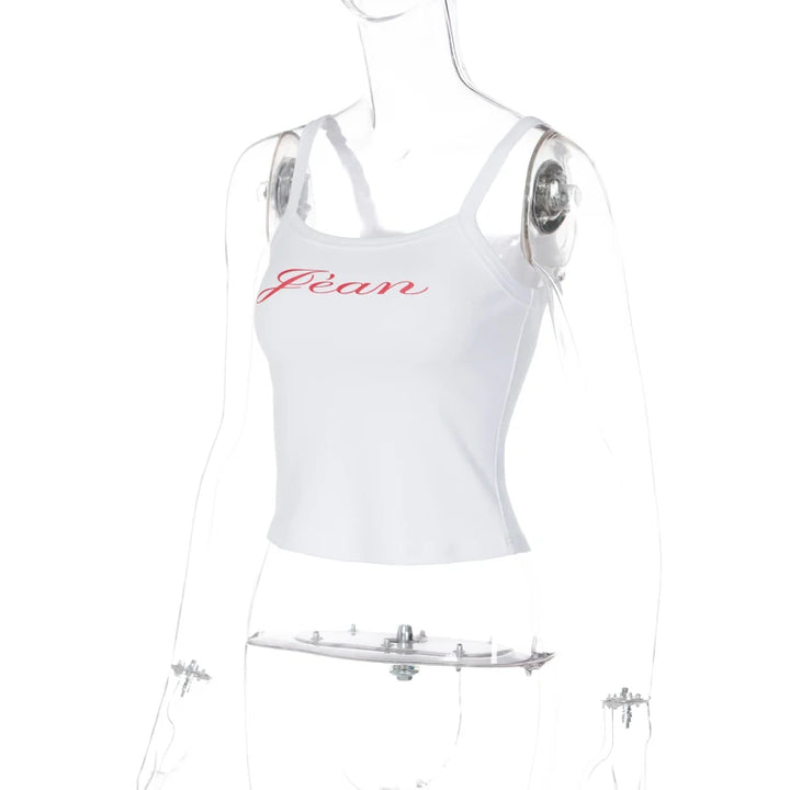 Lygens Letter Print Sleeveless Slim Camis Women'S Y2K Top Fashion Women Blouse 2023 Summer Autumn  Streetwear Casual Outfit