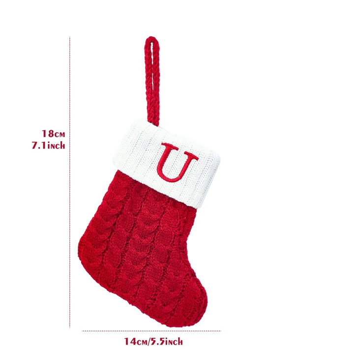 Xmas 2024 Decor Christmas Socks Knitting Snowflake Letter Stocking Christmas Tree Decoration Home 2025 New Year Ornament Gift