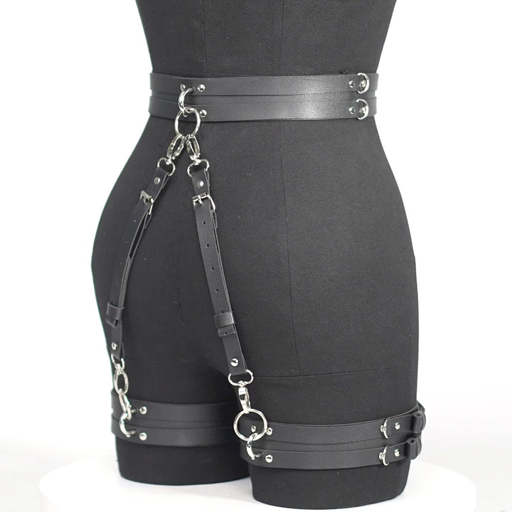 Women's Sexy Trend Punk Belts Casual Wild Leather Waist to Leg Belt Bondage Leg Harness Gothic garter Belts Clothing Accessories