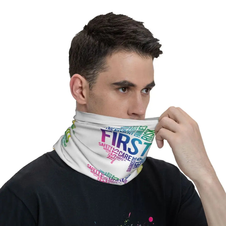 Custom Nursing Pattern Nurse Bandana Neck Gaiter for Ski Cycling Women Men Wrap Scarf Health Care Headband Warmer