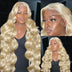 13x4 613 Curly Blonde Front Human Hair Body wave HD Transparent 13x5 Lace Frontal Wig Brazilian Hair 200 Density For Black Women