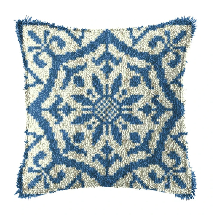 Christmas Vintage Classic Latch Hook Set Embroideried Latch Hook Kits Flower Latch Hook Pillow Button Pad Package Handmade Cross