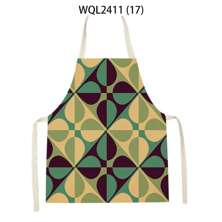 Geometry Kitchen Apron Women Pinafore Household Cleaning Supplies Bibs Home Cooking Baking Accessories Apron