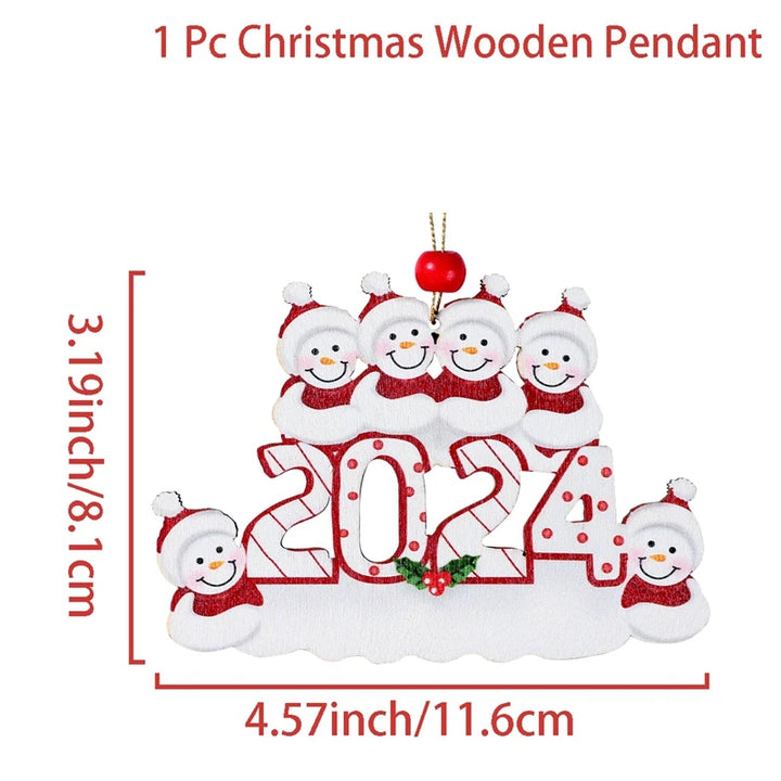 DIY  Christmas Family Pendant Merry Christmas Decorations for Home Navidad 2023 Christmas Tree Hanging Ornament New Year 2024