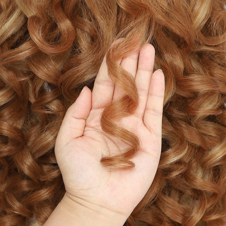 Long Afro Curlys Lace Wigs Black Women's Cosplay Synthetic Wig Chocolate Brown Orange Blonde Lace Front Wigs For Woman Curly Wig