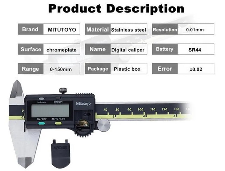 Mitutoyo Caliper 0-150mm 500-196-30 LCD Digital Vernier Calipers 6in Electronic Measuring Stainless Steel