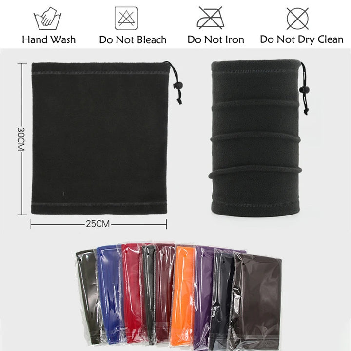 Winter Camping Fleece Neck Gaiter Warm Ski Tube Cycling Scarf Cap Snowboard Half Face Mask Neck Cover Outdoor Cold-proof Collar