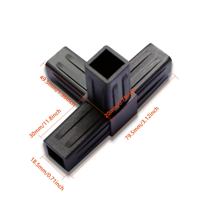 10PCS 20MM X-L-T Shape Square Pipe Fitting 20X20 Pipe Angle Code Six Way Channel Plastic Pipe Fitting Plastic Angle Code