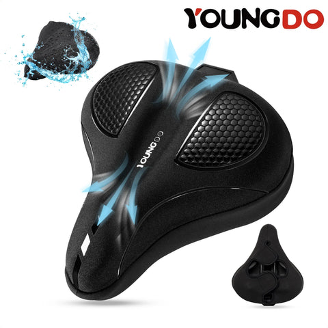 YOUNGDO Bike Seat Cushion Cover Comfort Waterproof Breathable Cycling Bicycle Saddle for Mountain MTB Peloton BMX City Road Bike