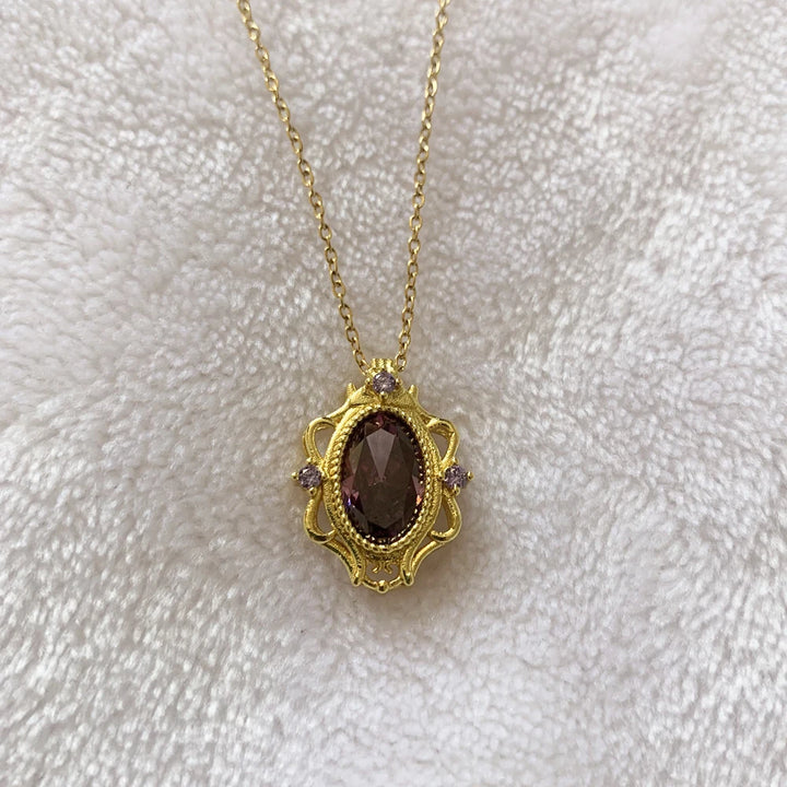 Rapunzel Necklace For Women Girls Fashion Wedding Party Jewelry Accessories Purple Lilac Zirconia Princess Necklace Gift For Her