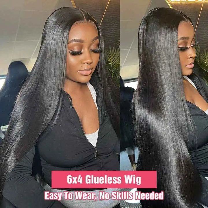 Wear and Go Glueless Wig Straight 5x5 Transparent Lace Frontal Wig 30 34inches Human Hair Bone Straight 6x4 Lace Frontal Wigs