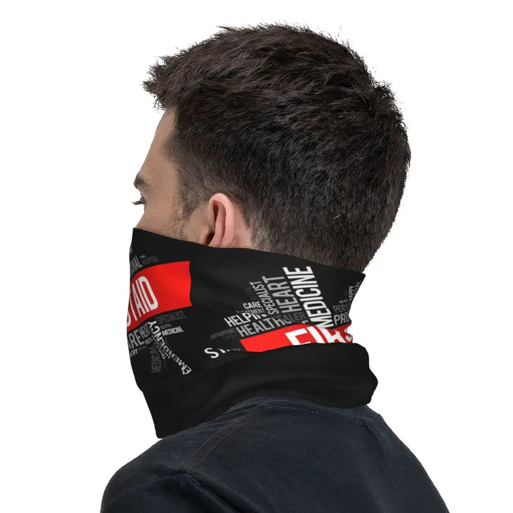 Custom Nursing Pattern Nurse Bandana Neck Gaiter for Ski Cycling Women Men Wrap Scarf Health Care Headband Warmer