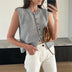 Chic Knitted Vests Top For Women Casual Single-Breasted Knitwear Cardigan Tank Sweater Female Solid Sleeveless 2024 Fashion