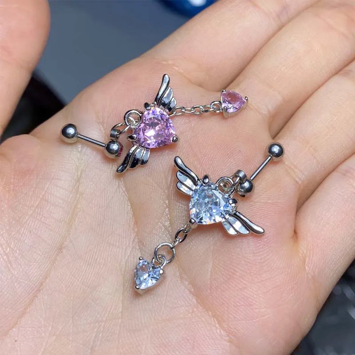 Gothic Pink Heart Cross Earrings Y2K Kpop Purple Zircon Cross Drop Earring for Women Grunge Egirl Earrings Jewelry Accessories