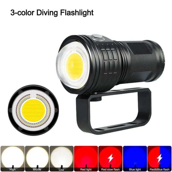 10000Lumens 27 LED Diving Flashlight Professional Underwater Photography Light Highlight Lamp 100M Waterproof Video Camera Torch