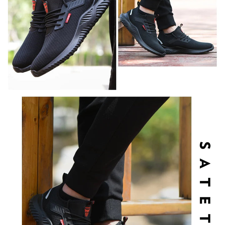 Work Sneakers Steel Toe Shoes Men Safety Shoes Puncture-Proof Work Shoes Boots Fashion Indestructible Footwear Security