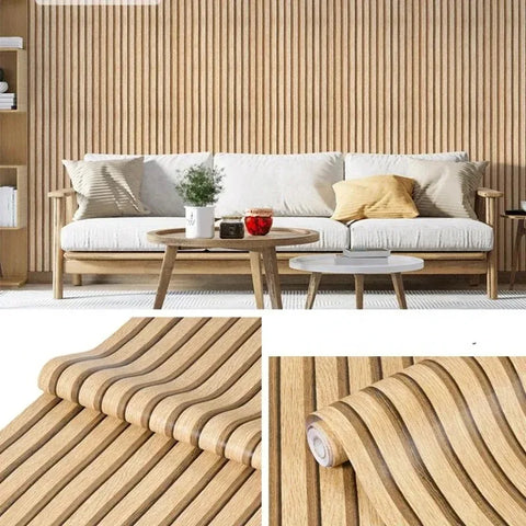 Home DIY Decoration PVC Wood Grain Self Adhesive Wallpaper Cabinet Living Room Bedroom TV Background Wall Waterproof Stickers